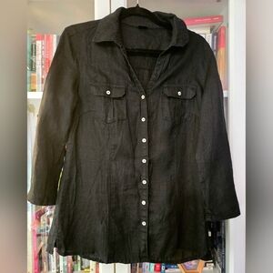 Gerry Weber G.W. 100% Linen Button Down Collared Shirt with Chest Pockets